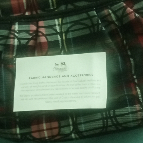 (Final Sale)Coach Black and Red Plaid Crossbody Bag - Picture 10 of 11